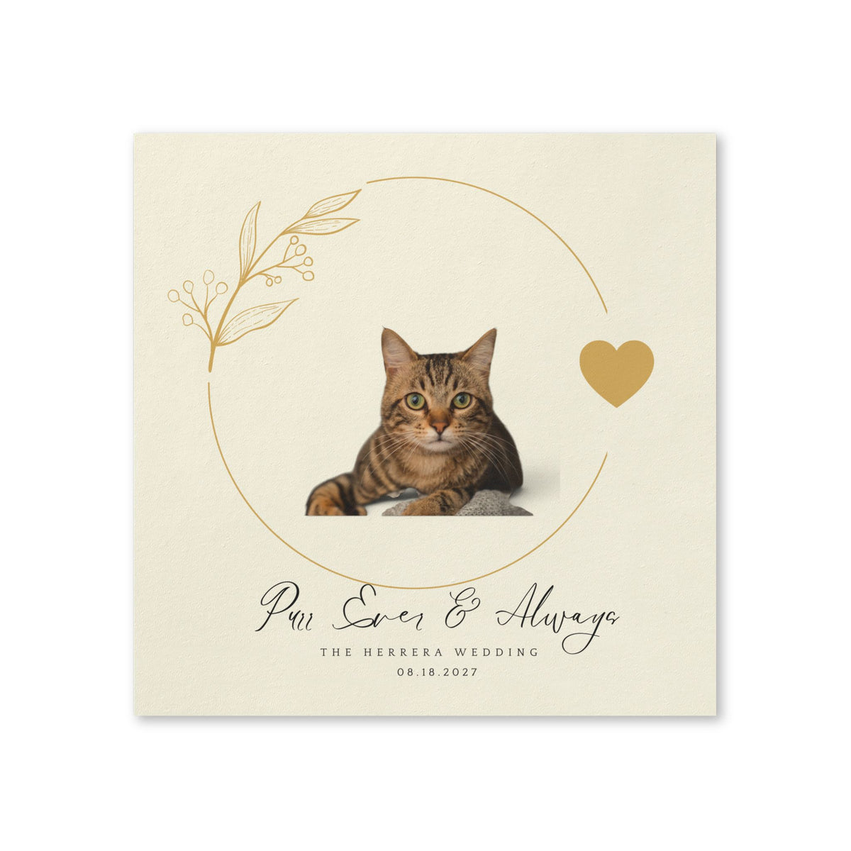 Personalized Cat Wedding Napkins — "Purr Ever & Always" Custom Cocktail Napkins