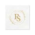 Personalized Monogram Napkins — Gold Floral Initials (Custom Names & Date)